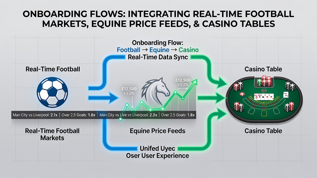 Screenshot of mobile app interface displaying linked football odds, horse racing prices, and casino table options with active support chat