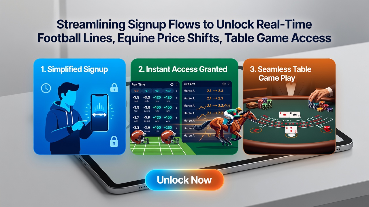 Smartphone screen showing live horse racing odds alongside casino table options with a help icon highlighted